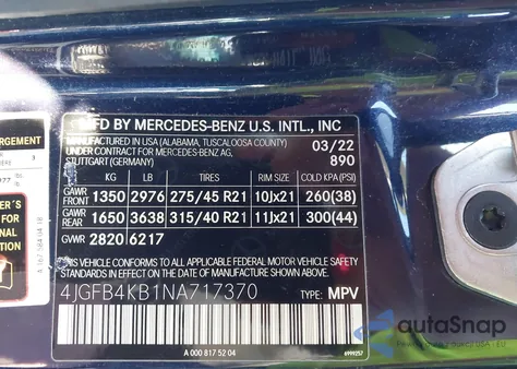 2022 Mercedes-Benz Gle 350 4Matic z USA, uszkodzony, nr VIN 4JGFB4KB1NA717370